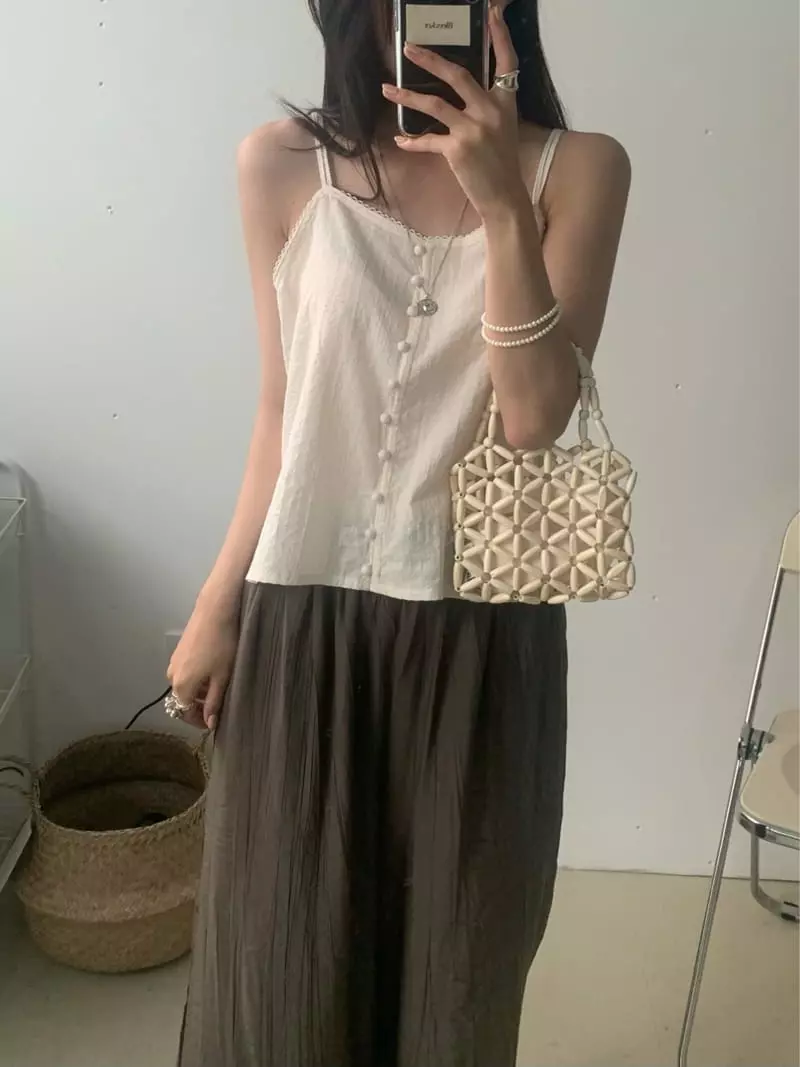 Bleecker - Korean Women Fashion - #womensfashion - Bean Button Sleeveless - 2