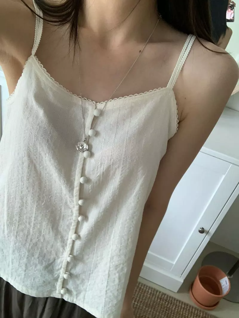Bleecker - Korean Women Fashion - #momslook - Bean Button Sleeveless - 4