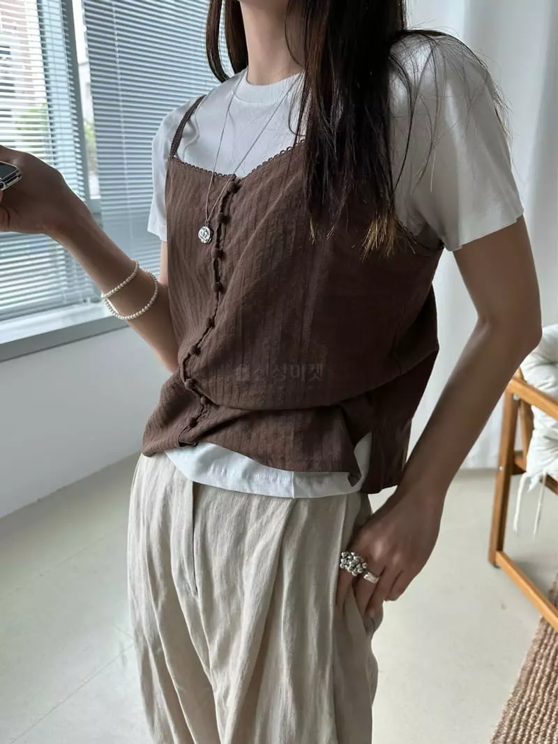 Bleecker - Korean Women Fashion - #womensfashion - Bean Button Sleeveless - 6