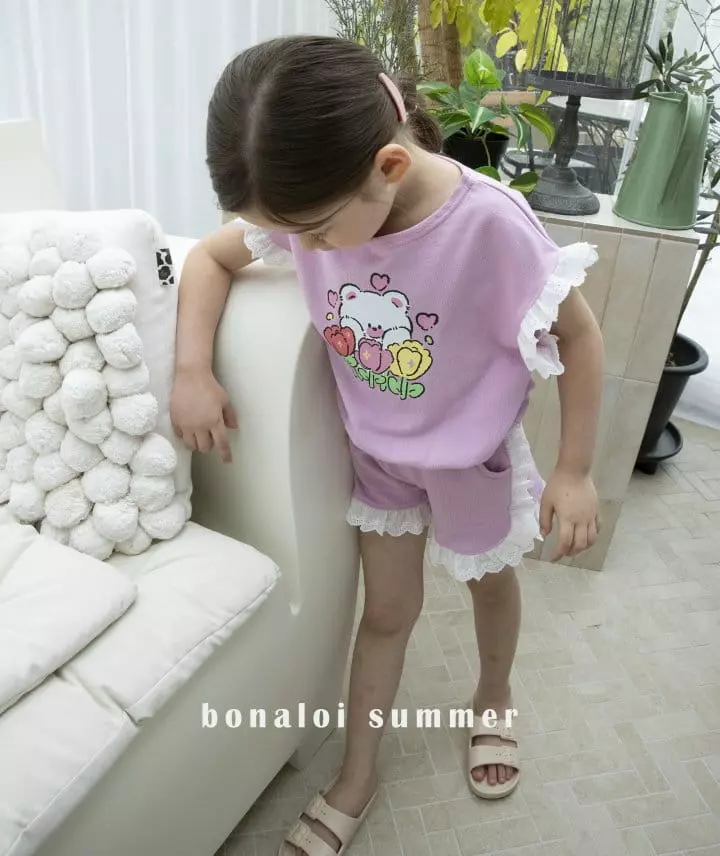 Bonaloi - Korean Children Fashion - #childrensboutique - Twrinmkle Top Bottom Set - 7