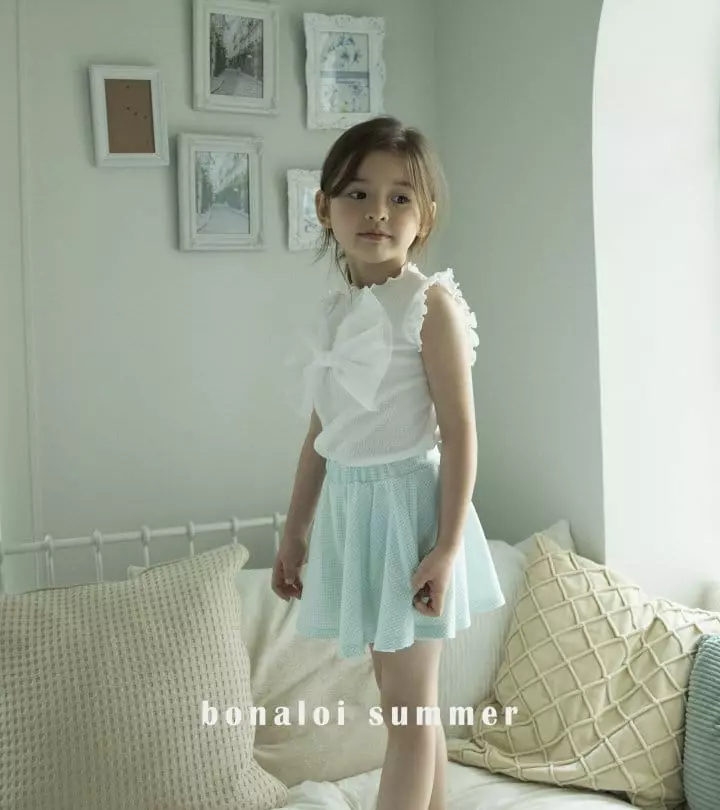 Bonaloi - Korean Children Fashion - #childrensboutique - Shine Mesh Ribbon Sleeveless - 8