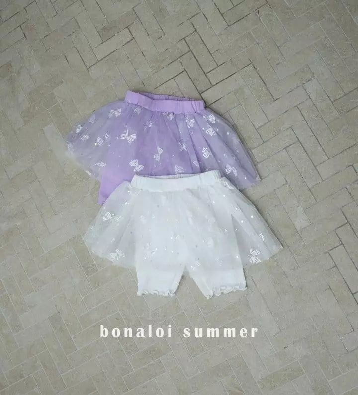 Bonaloi - Korean Children Fashion - #kidsshorts - Butterfly Skirt Leggings - 2