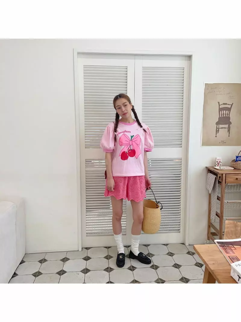 Boutique - Korean Women Fashion - #vintageinspired - Cherry Tee - 3