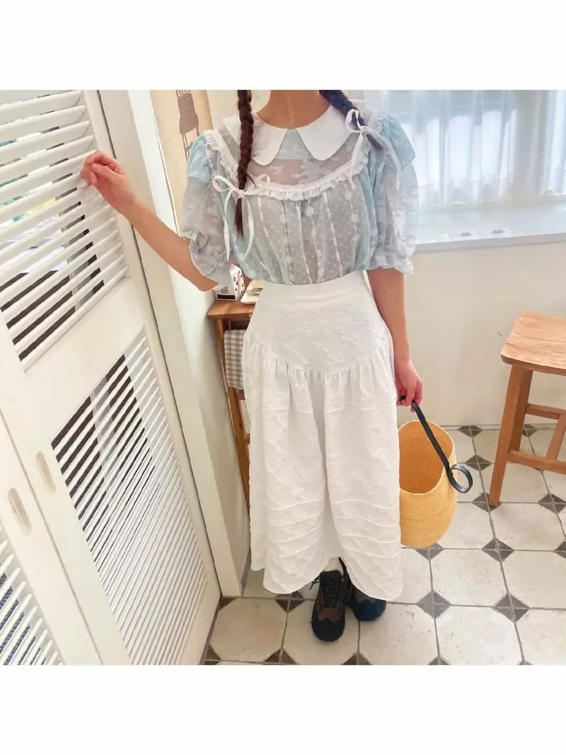 Boutique - Korean Women Fashion - #womensfashion - Sky Ribbon Blouse - 7