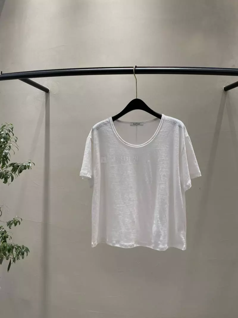 Boutique Seoul - Korean Women Fashion - #womensfashion - Linen U Neck Tee - 7