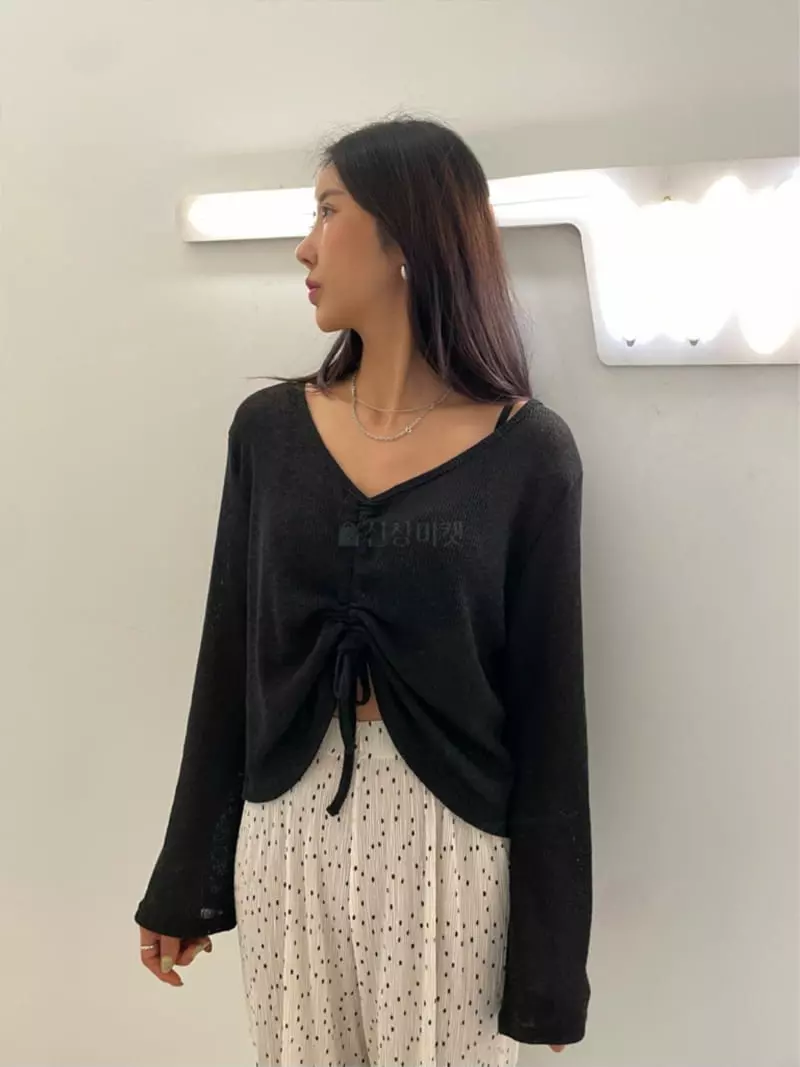Breeze - Korean Women Fashion - #womensfashion - String Knit Tee - 10
