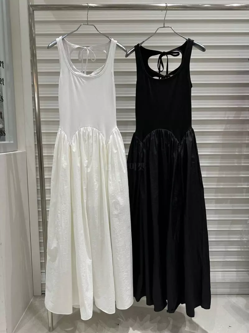 Bricklane - Korean Women Fashion - #momslook - Ribbon Tie Linen One-piece - 11