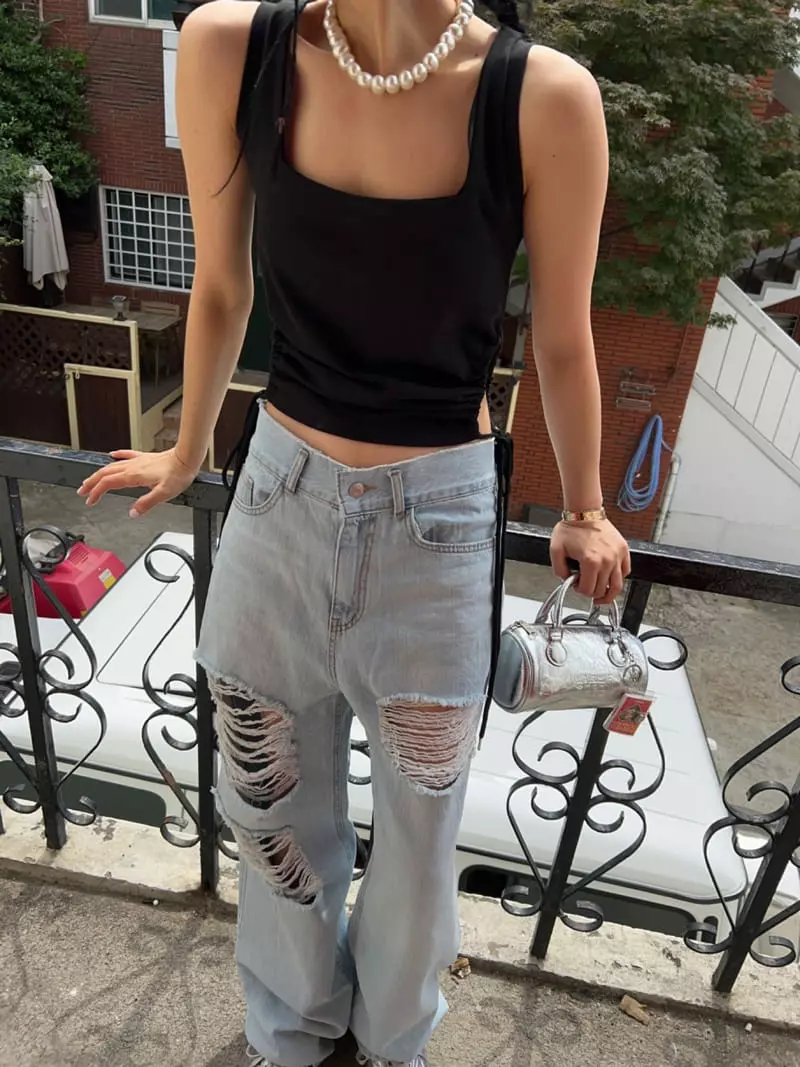 Bricklane - Korean Women Fashion - #thelittlethings - Shirring String Sleeveless - 6