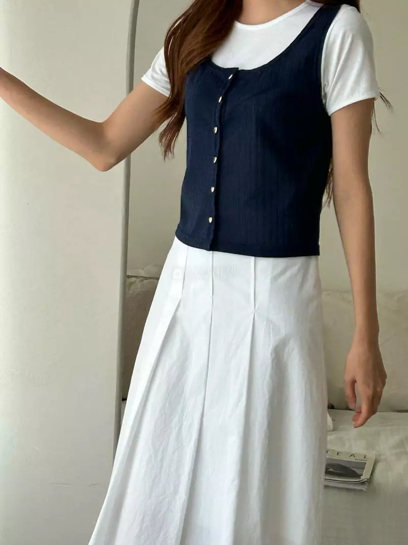Buckle - Korean Women Fashion - #momslook - Heart Sleeveless - 6