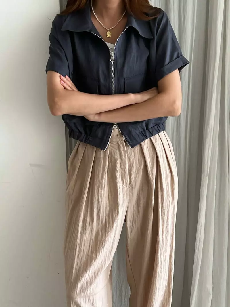 Buckle - Korean Women Fashion - #momslook - Crop Jumper - 9