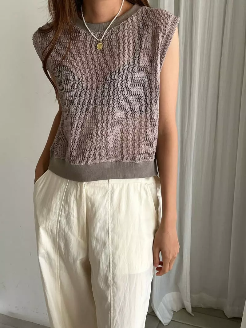 Buckle - Korean Women Fashion - #pursuepretty - Cable Sleeveless - 5