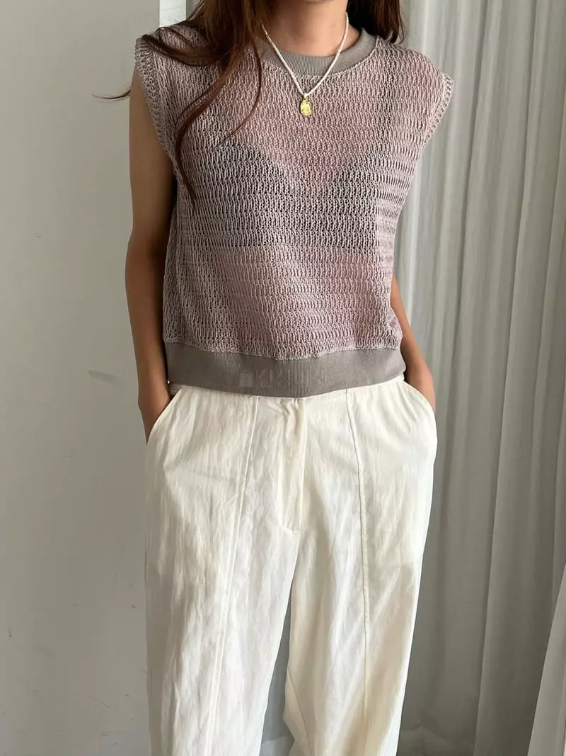 Buckle - Korean Women Fashion - #restrostyle - Cable Sleeveless - 6
