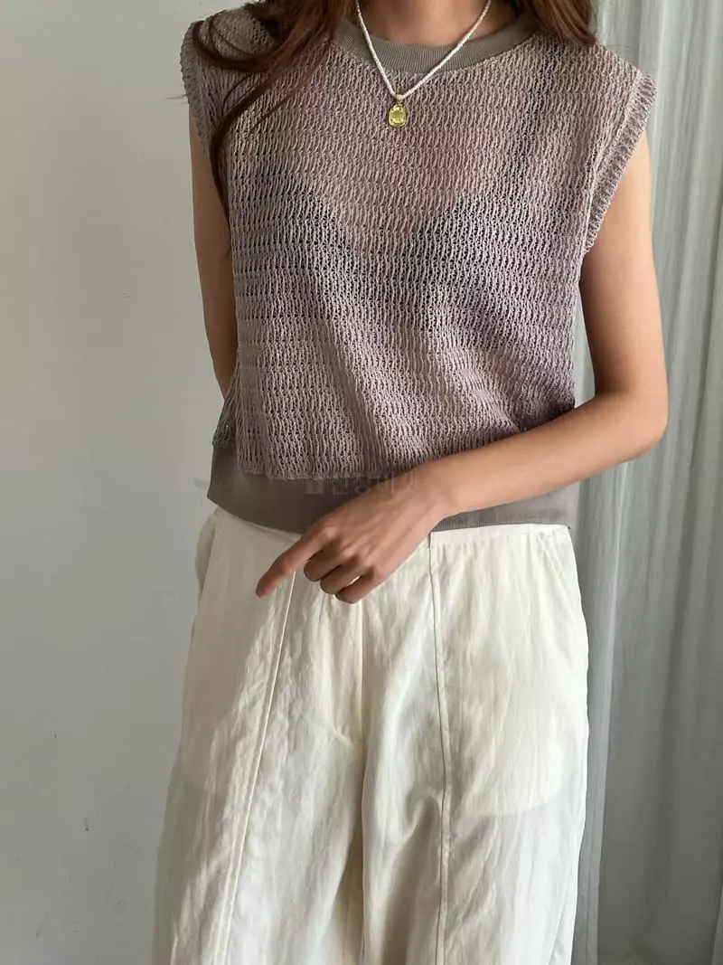 Buckle - Korean Women Fashion - #romanticstyle - Cable Sleeveless - 7