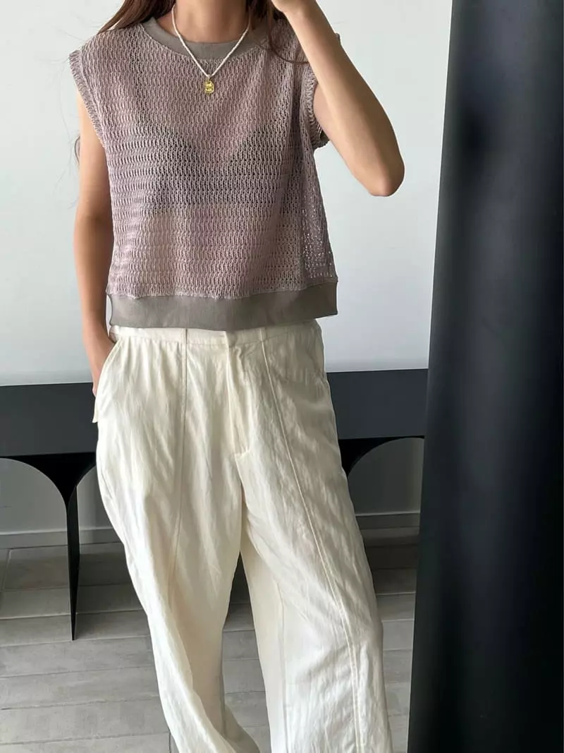 Buckle - Korean Women Fashion - #vintageinspired - Cable Sleeveless - 3
