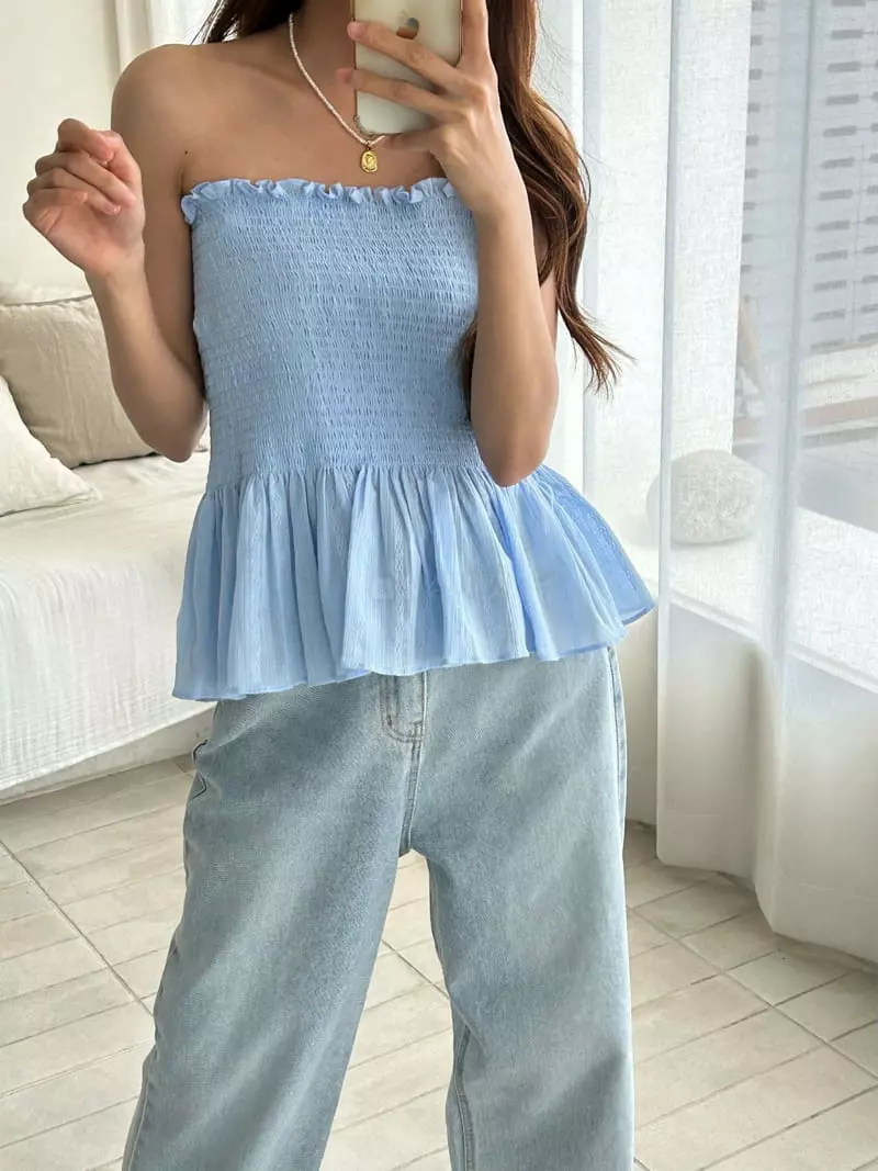 Buckle - Korean Women Fashion - #womensfashion - Frin Smicked Top Skirt - 5