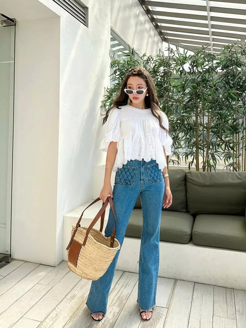 Bwithu - Korean Women Fashion - #restrostyle - Cancan Blouse - 5