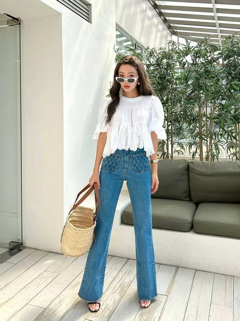 Bwithu - Korean Women Fashion - #romanticstyle - Cancan Blouse - 6
