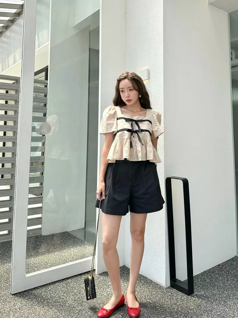 Bwithu - Korean Women Fashion - #thatsdarling - Tape Ribbon Blouse - 5