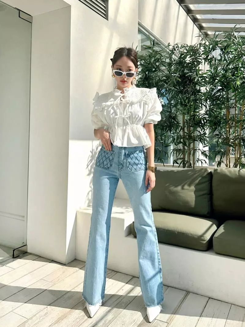 Bwithu - Korean Women Fashion - #womensfashion - Embrodiery Jeans