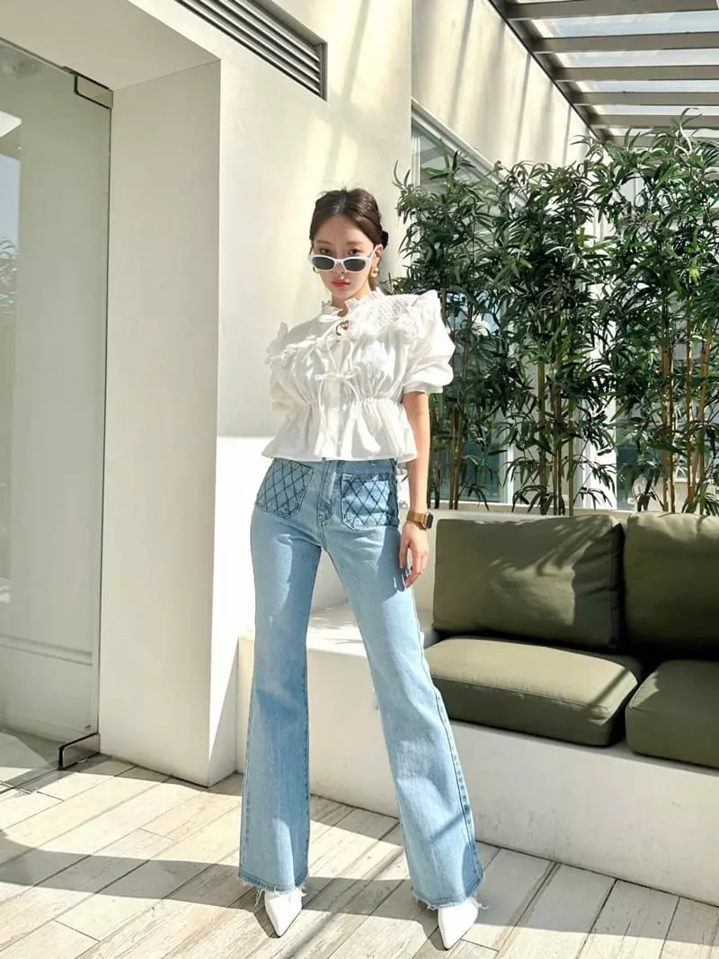 Bwithu - Korean Women Fashion - #womensfashion - Embrodiery Jeans - 3