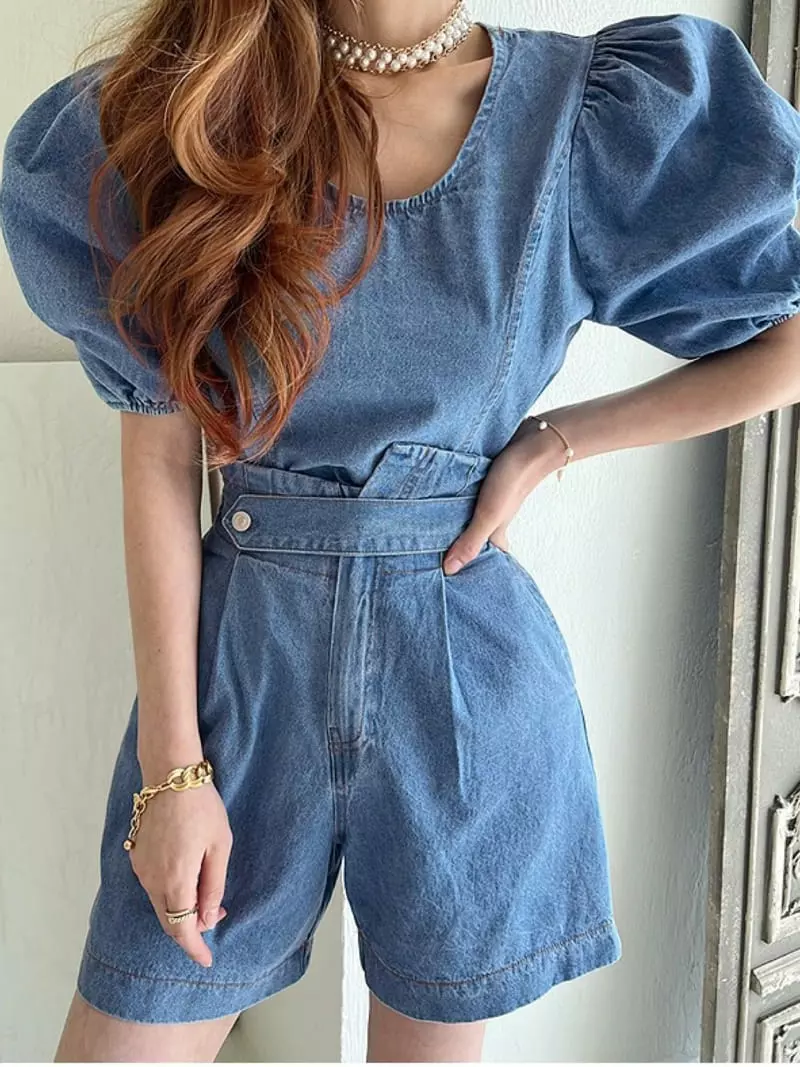 Bwithu - Korean Women Fashion - #womensfashion - Denim Shorts - 3