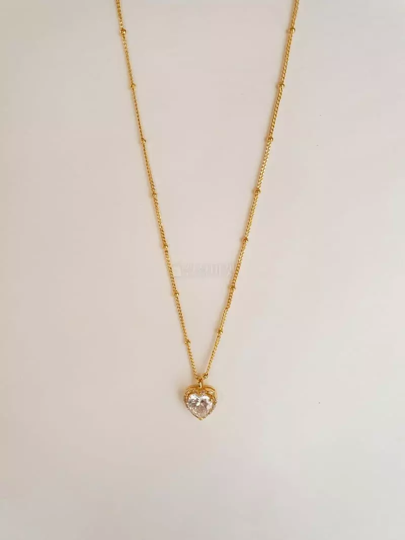 Cabinet - Korean Women Fashion - #momslook - Silver Heart Cubic Necklace - 3