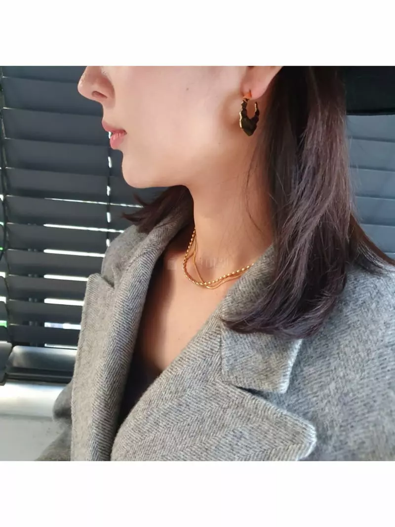 Cabinet - Korean Women Fashion - #momslook - Silver Gold Egg Necklace