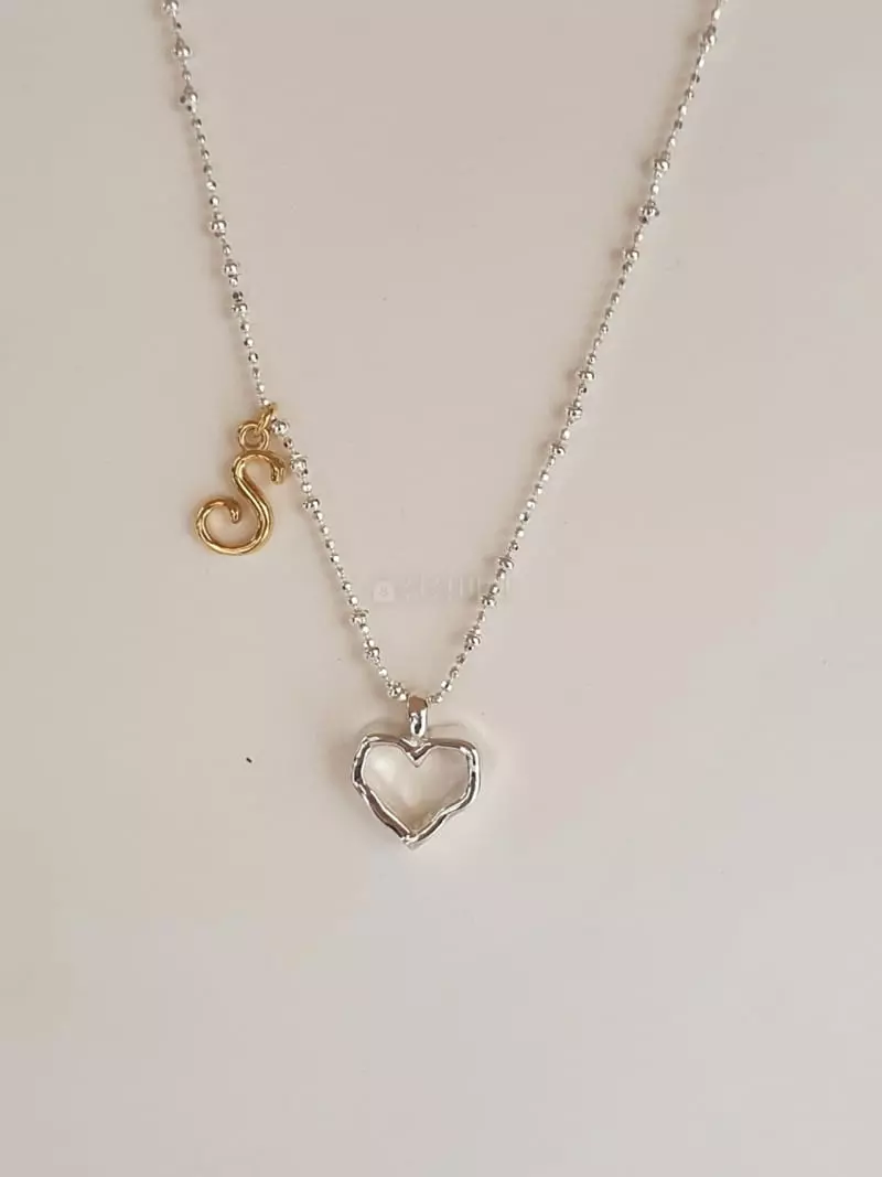 Cabinet - Korean Women Fashion - #momslook - Silver Heart Necklace