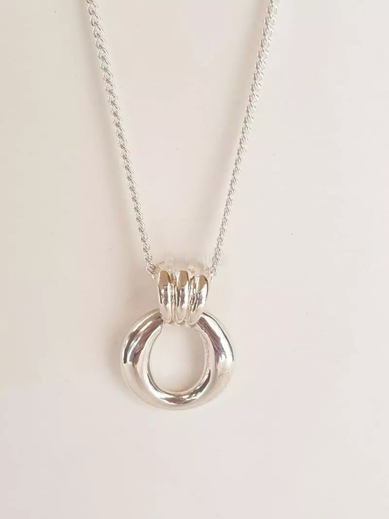 Cabinet - Korean Women Fashion - #momslook - Silver 3 Stripes Necklace