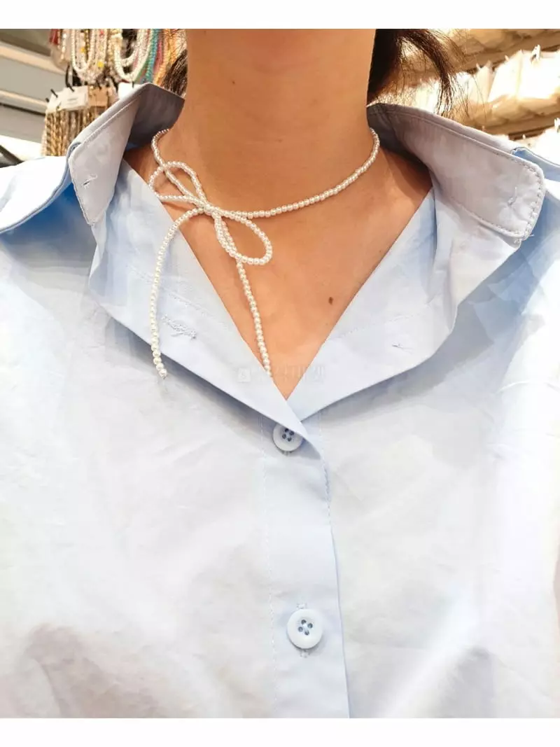 Cabinet - Korean Women Fashion - #womensfashion - Black Ribbon Pearl Necklace - 4