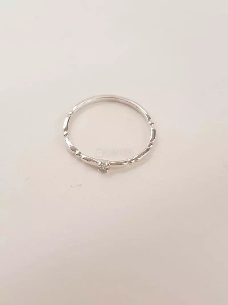 Cabinet - Korean Women Fashion - #momslook - Silver Mini Square Cubic Ring - 2
