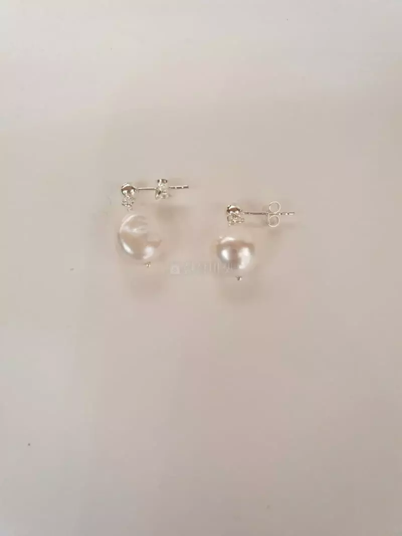 Cabinet - Korean Women Fashion - #momslook - Silver Ugly Pearl Earring