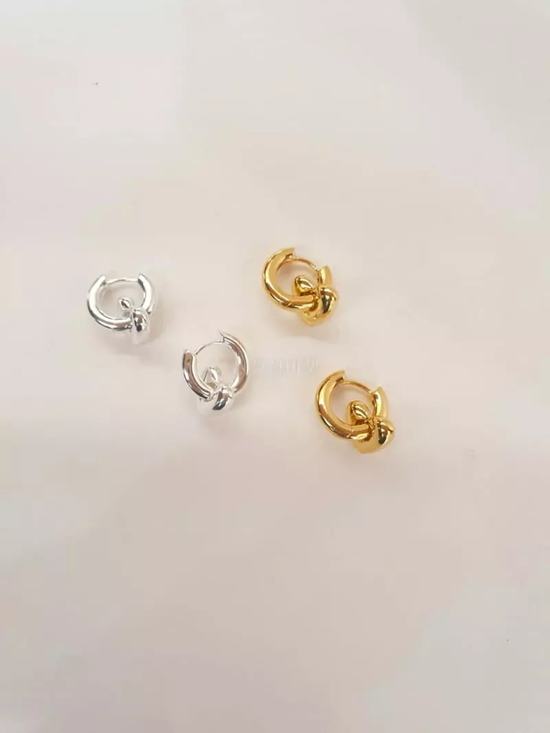 Cabinet - Korean Women Fashion - #momslook - Silver Basic Ring Heart Earring