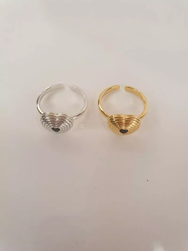 Cabinet - Korean Women Fashion - #momslook - Silver Gup Heart Ring