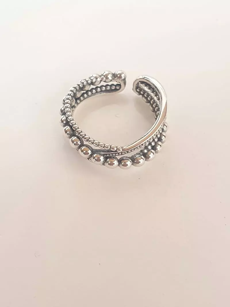 Cabinet - Korean Women Fashion - #momslook - Silver 4 Silver Ball Ring
