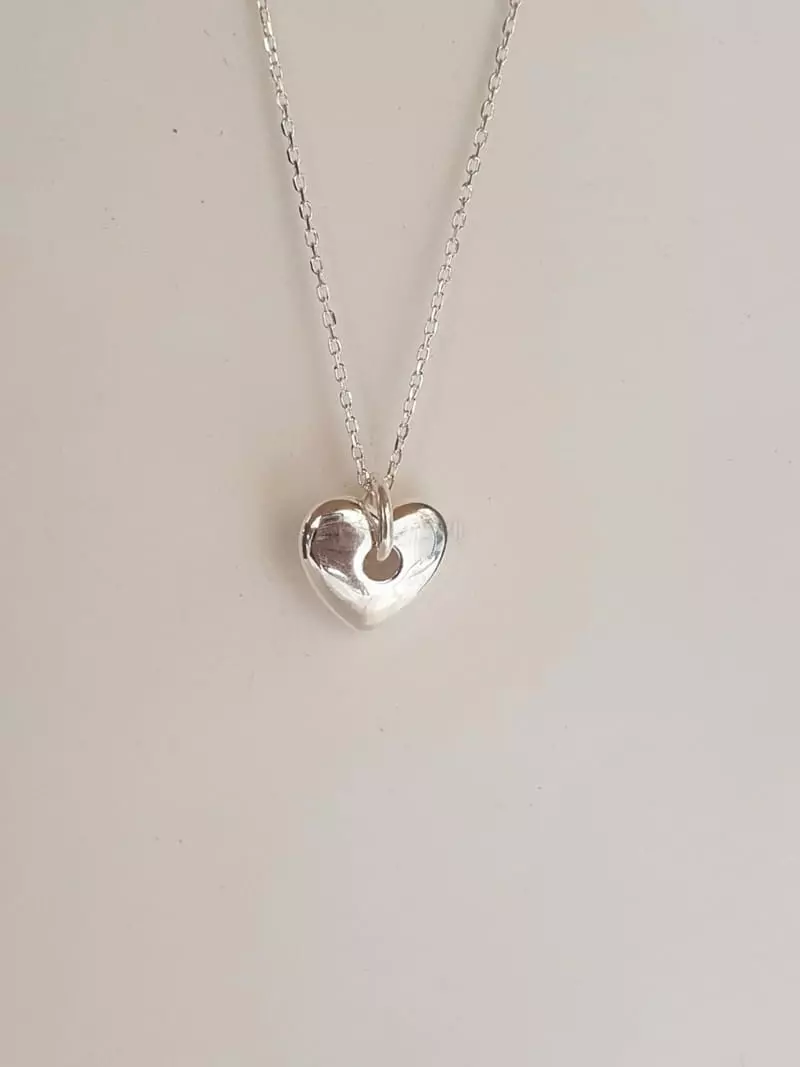Cabinet - Korean Women Fashion - #momslook - Silver (Silver) Middle Heart Necklace