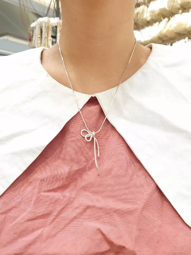 Cabinet - Korean Women Fashion - #thelittlethings - Silver (Silver) Nabi Necklace - 4