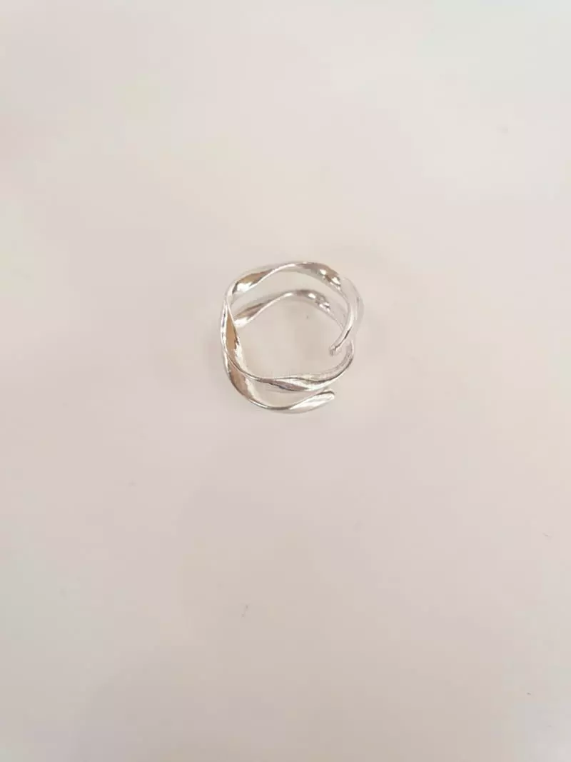 Cabinet - Korean Women Fashion - #momslook - Silver (Silver) Wave Ring