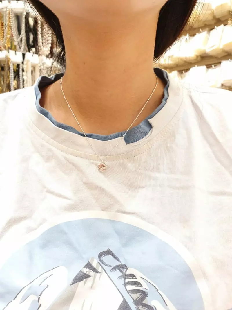 Cabinet - Korean Women Fashion - #momslook - Silver (Silver)AHeart Cubic Necklace - 7