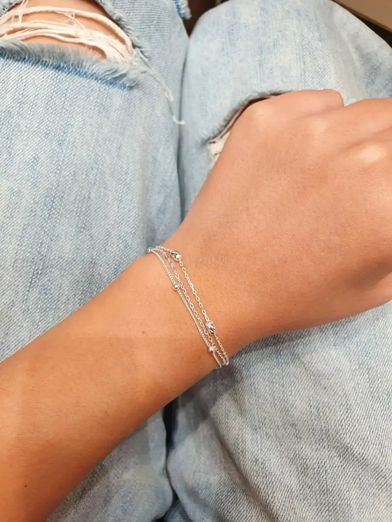 Cabinet - Korean Women Fashion - #momslook - Silver (Silver)3 Silver Ball Bracelet - 5