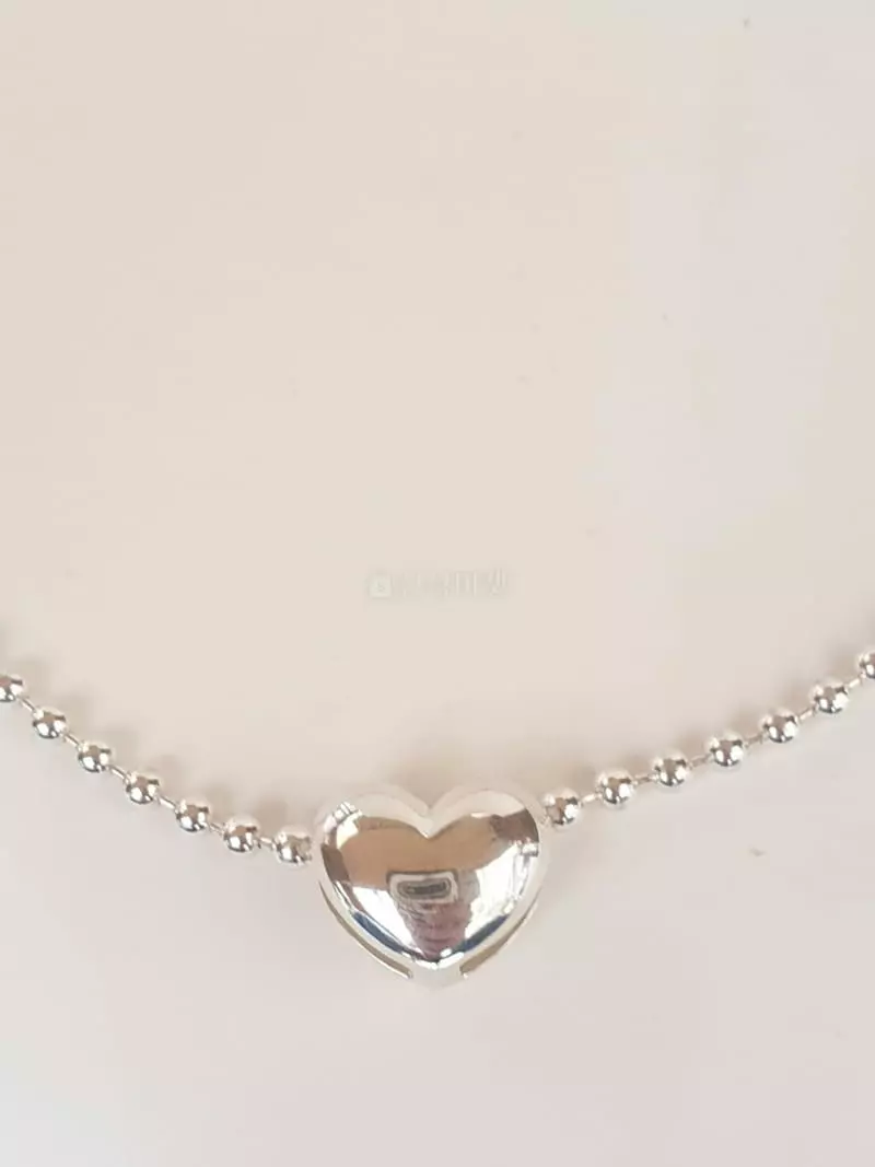 Cabinet - Korean Women Fashion - #momslook - Silver (Silver)3mm Ball Heart Necklace