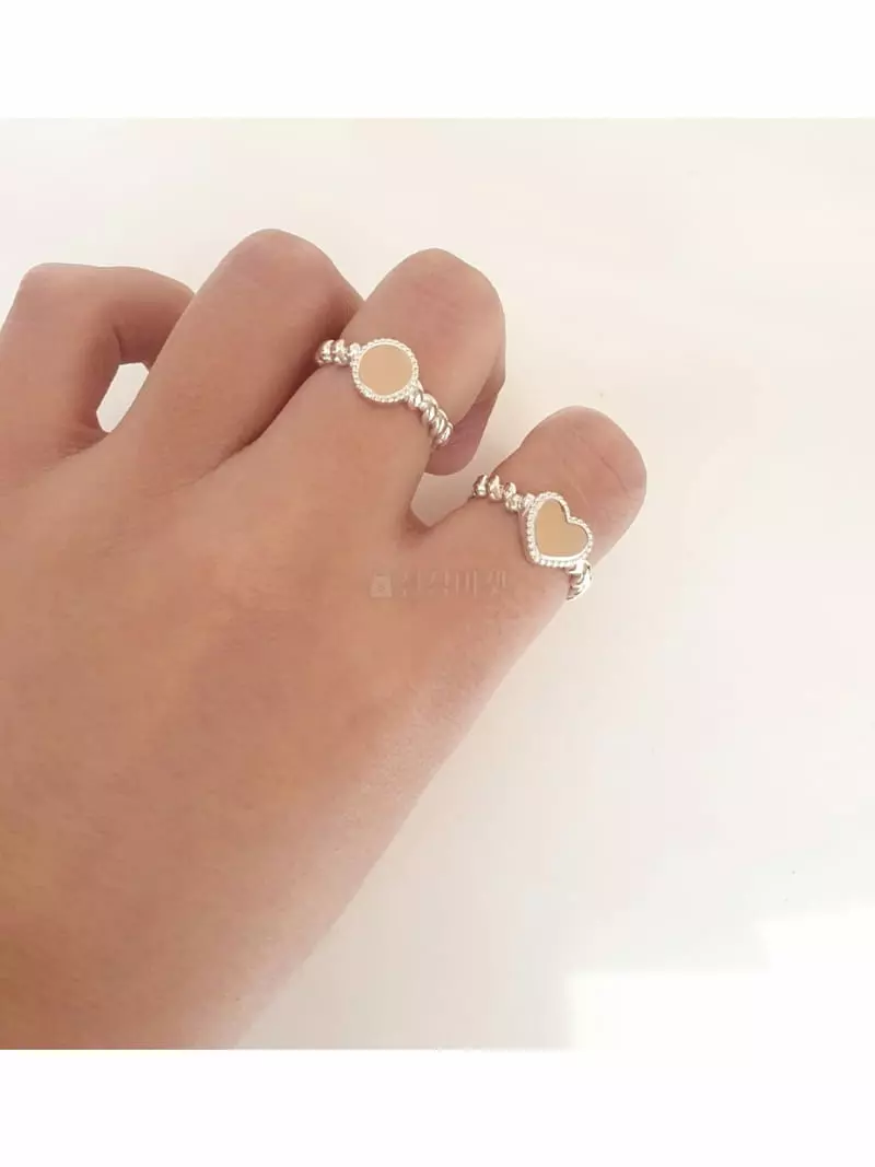 Cabinet - Korean Women Fashion - #momslook - Silver (Silver Heart ) Half Twist Ring - 4