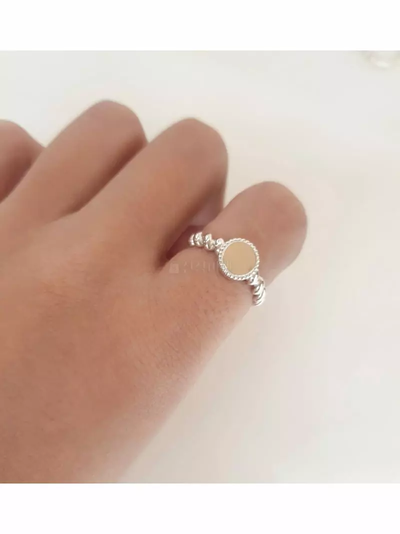 Cabinet - Korean Women Fashion - #momslook - Silver (Silver circle) Half Twist Ring - 3