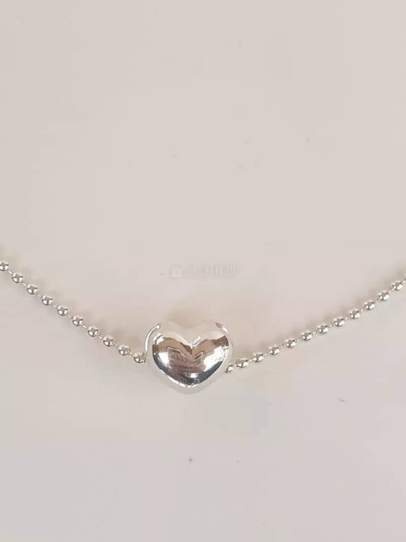 Cabinet - Korean Women Fashion - #pursuepretty - Silver (Silver) 2mm Heart Necklace