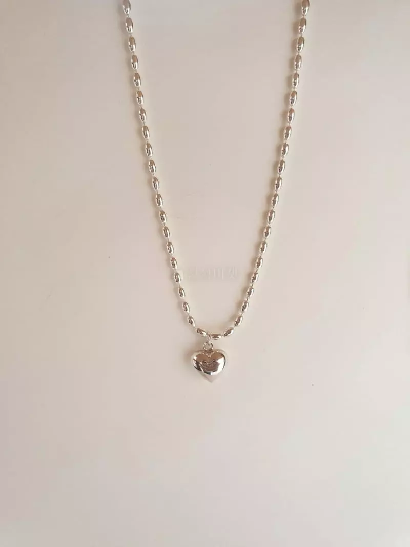 Cabinet - Korean Women Fashion - #shopsmall - Silver Egg Stripes Necklace