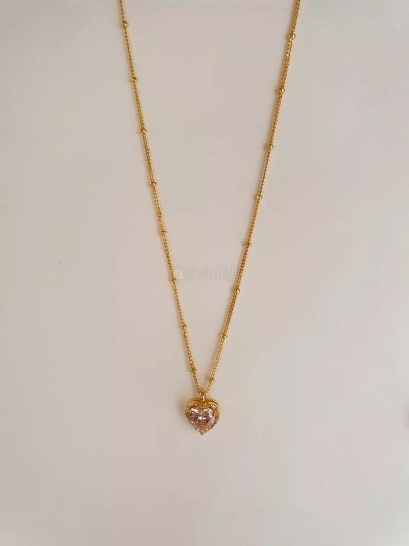 Cabinet - Korean Women Fashion - #thelittlethings - Silver Heart Cubic Necklace - 2