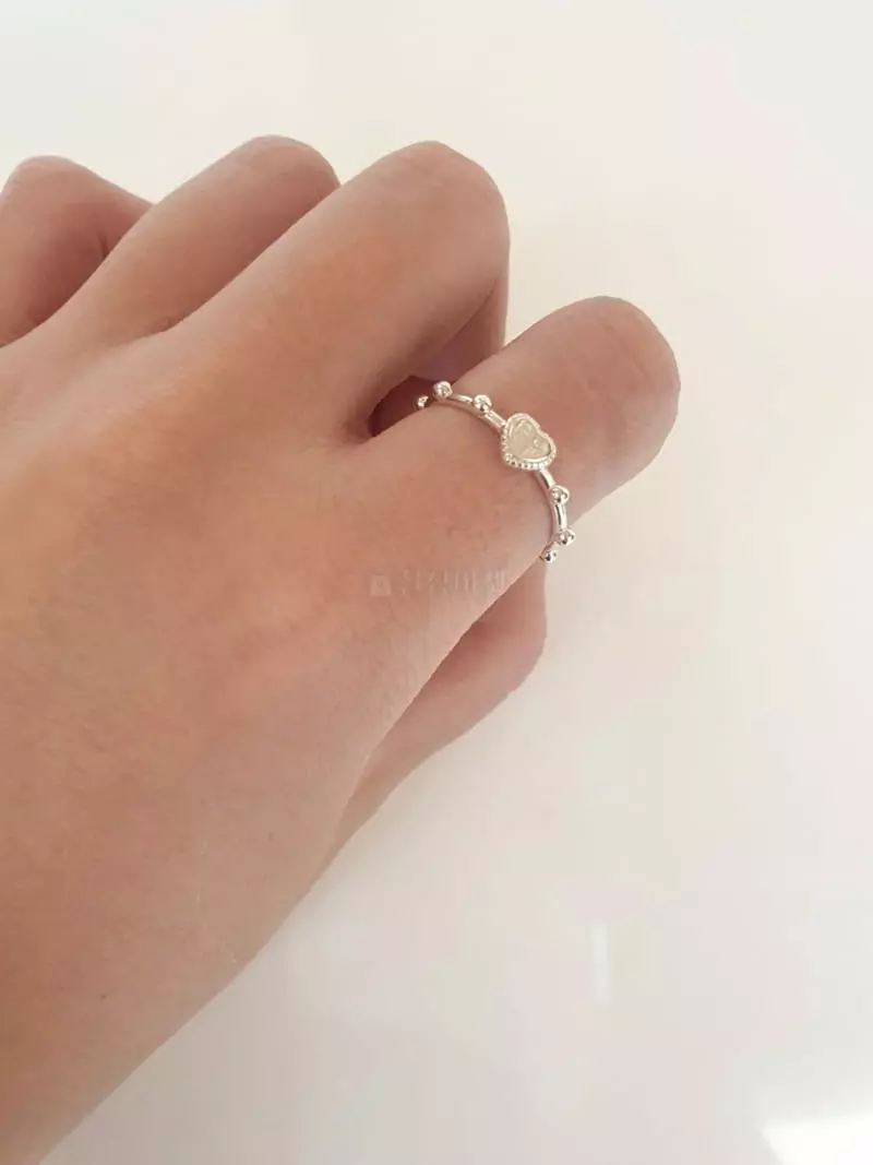 Cabinet - Korean Women Fashion - #thelittlethings - Silver Small Heart Ring - 2
