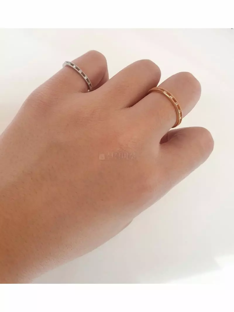 Cabinet - Korean Women Fashion - #thelittlethings - Silver Middle Cubic Ring - 3