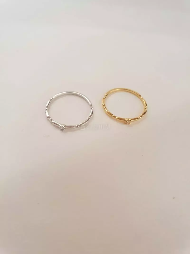 Cabinet - Korean Women Fashion - #womensfashion - Silver Mini Square Cubic Ring
