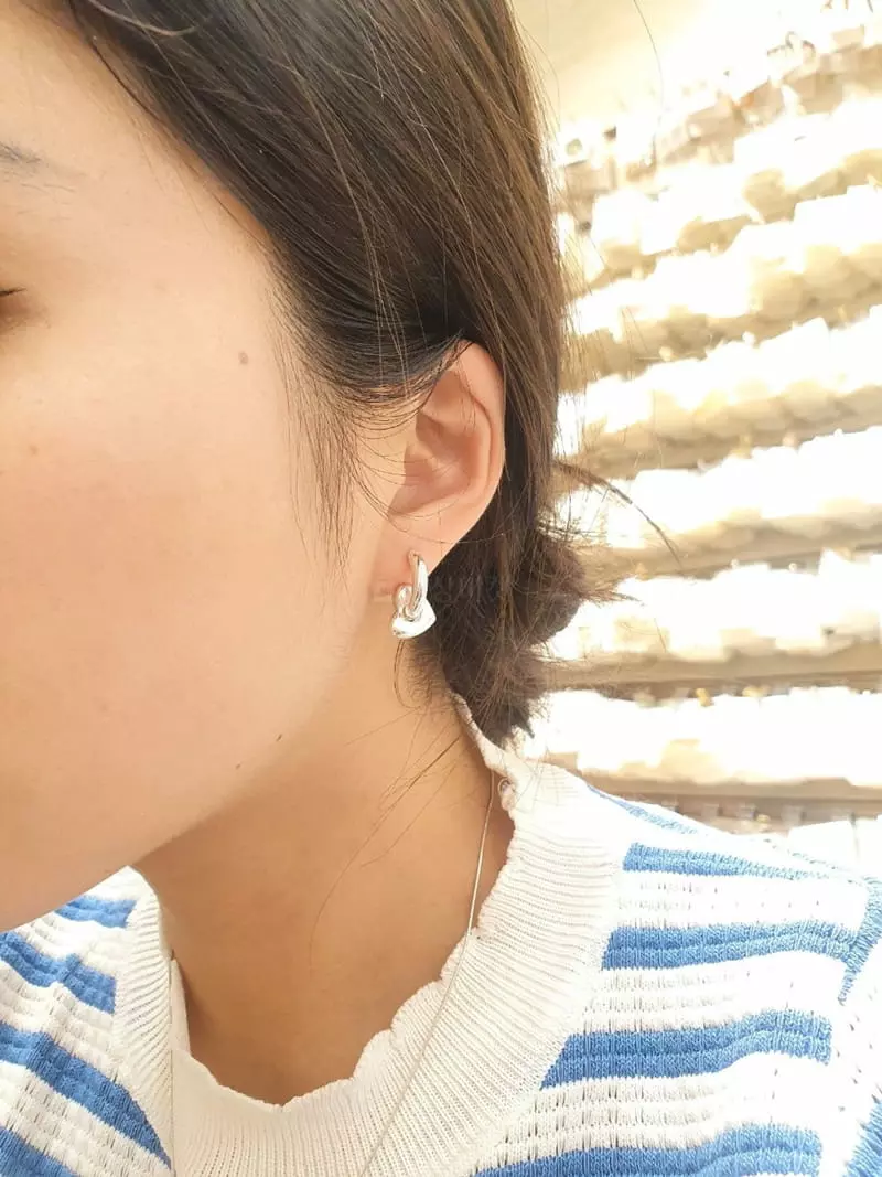 Cabinet - Korean Women Fashion - #womensfashion - Silver Basic Ring Heart Earring - 6